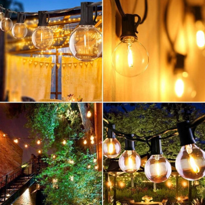 Girlanda świetlna ogrodowa Lampki LED łańcuch 15m 50+1 żarówek wodoszczelne | Led-rgb.pl