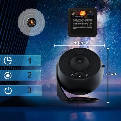 Projektor gwiazd czarny lampka 13x dysk planety USB Planetarium 360 stopni | Led-rgb.pl