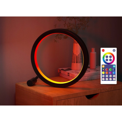 Lampka okrągła biurko RGBIC LED PILOT APLIKACJA EFEKT TĘCZY 3D inteligenta | Led-rgb.pl