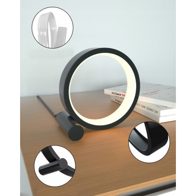 Lampka okrągła biurko RGBIC LED PILOT APLIKACJA EFEKT TĘCZY 3D inteligenta | Led-rgb.pl