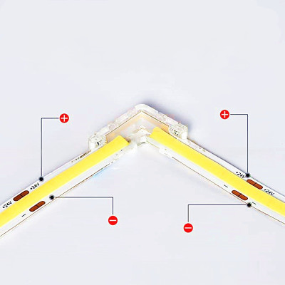 Złączka kątowa do taśm COB LED 8mm łącznik kątowy 90° zacisk szybki montaż | Led-rgb.pl