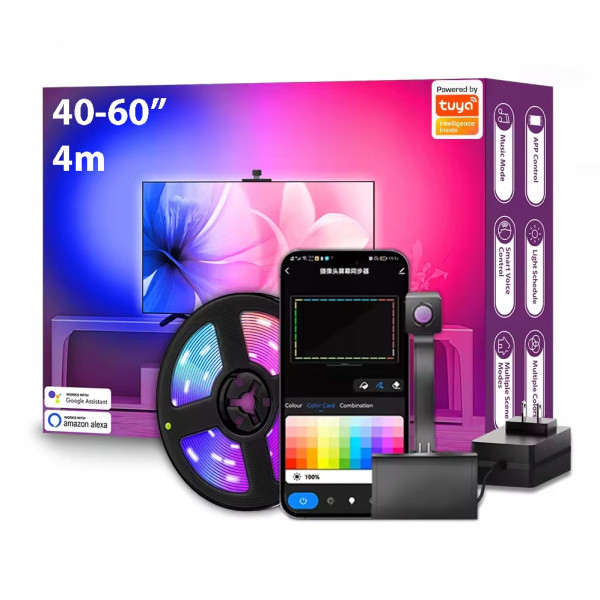 Taśma TV LED RGB IC Ambient Inteligentna synchronizacja ekranu 4m ''40-60''