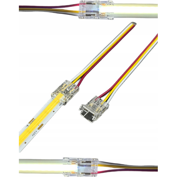 Złączka 10 cm do taśm COB LED 10mm CCT 3PIN łącznik zacisk jednostronna