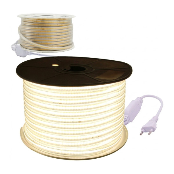 ZESTAW Taśma LED Neon COB 220V 230V 5m 4000K BIAŁA NEUTRALNA ZASILACZ IP67