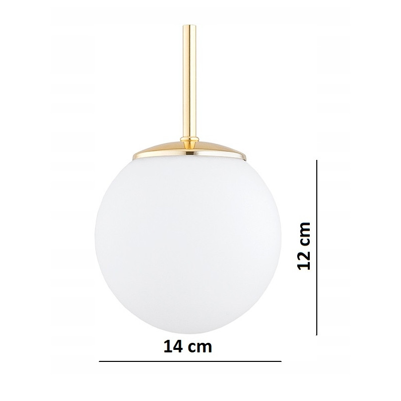 Złota Lampa Wisząca Sufitowa Żyrandol Białe Kule LED E27 Markowa ELEGANCE
