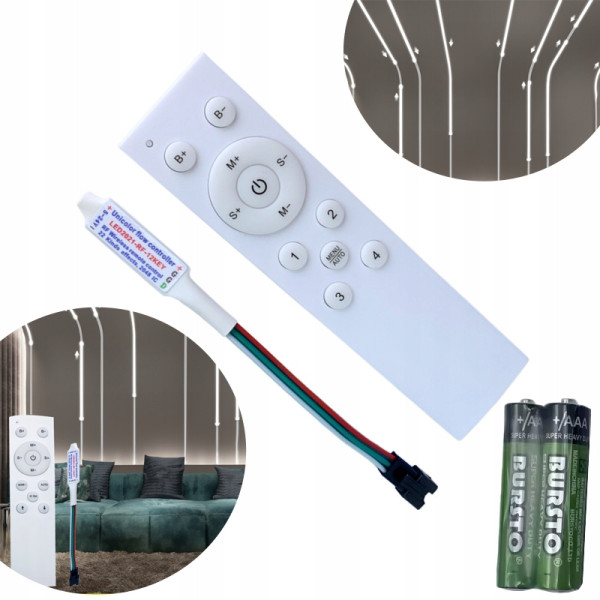 Sterownik ściemniacz do TAŚM LED PŁYWAJĄCYCH CYFROWYCH 12V 24V PILOT RF COB