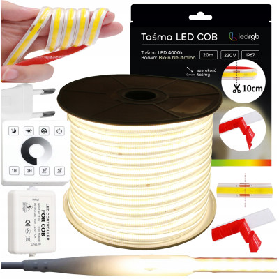 ZESTAW TAŚMA LED COB 20m...