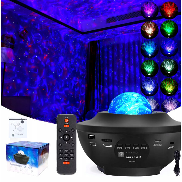 PROJEKTOR GWIAZD Dla Dzieci Rzutnik Nieba Lampka Nocna Głośnik BLUETOOTH