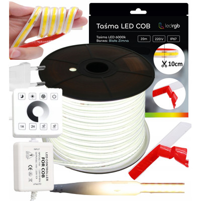 ZESTAW TAŚMA LED COB 20m...